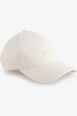 HUGO BOSS White Tonal Embroidered Logo Cap One