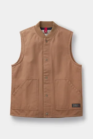 Aubin Bourne Canvas Cotton Brown Gilet XXL