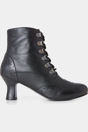 Joe Browns Black Brogue Heeled Lace Up Boots AU 10 (EU 41)