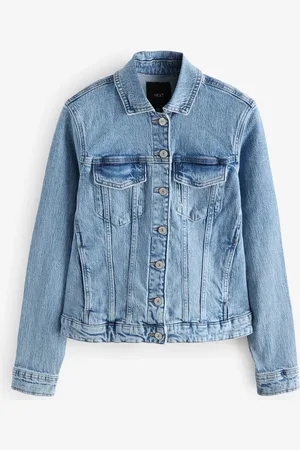 Next Mid Blue Fitted Denim Jacket AU 8 Petite
