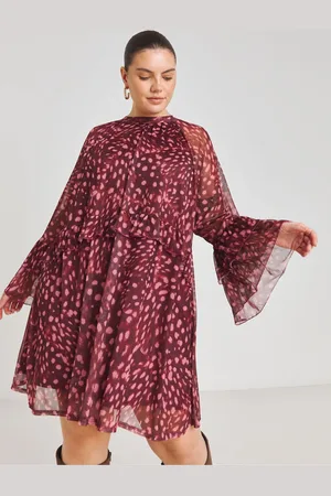 Simply Be Printed Romantic Frill Mesh Smock Dress AU 22