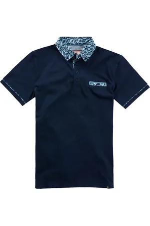Joe Browns 100% Cotton Paisley Print Contrast Collar Short Sleeve Polo Top XL