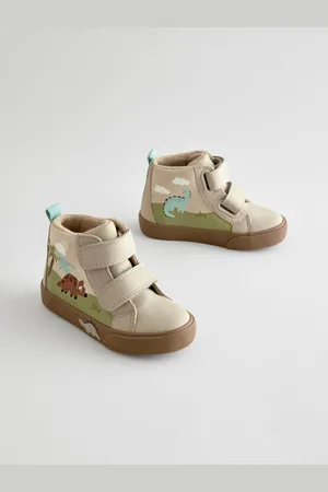 Next Neutral Dinosaur Wide Fit (G) Warm Lined Touch Fastening Boots AU 4 (EU 20.5)