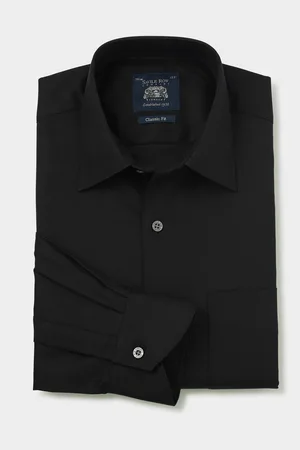 SAVILE ROW The Classic Fit 100% Cotton Herringbone Formal Shirt AU 42 Regular