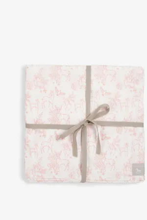 The Little Tailor Pink Muslin 100% Cotton Baby Blanket ONE