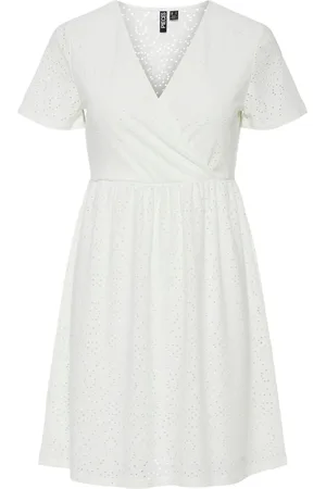 Pieces® Short Sleeve Broderie Anglaise Dress AU 10