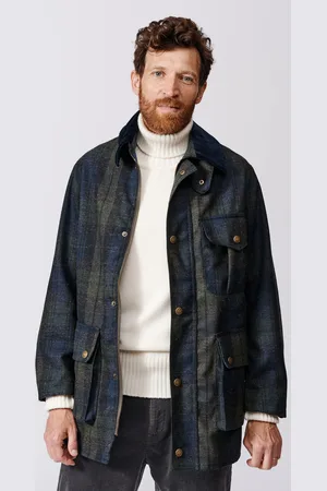 Aubin Caenby Wool Check Worker Jacket M