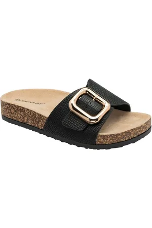 Dunlop Black Single Buckle Footbed Sandals AU 5 (EU 36)