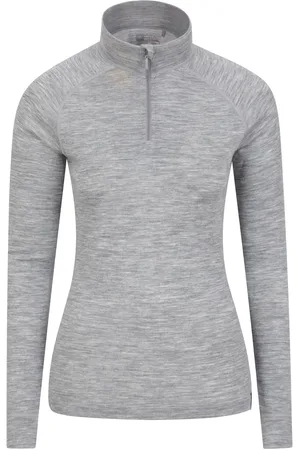 Mountain Warehouse Grey Womens Merino Zip Neck Thermal Top AU 8
