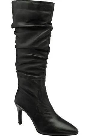 Ravel Black Leather Stiletto-Heel Knee-High Boots AU 7 (EU 38)