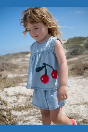 Next Blue 100% Cotton Denim Blouse And Shorts Co-Ord Set (3mths-8yrs) 6