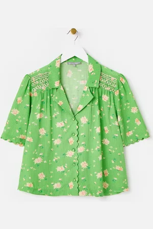 Oliver Bonas Textured Floral Short Sleeve Shirt AU 18
