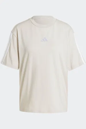 adidas Grey Boyfriend 3-Stripes 100% Cotton T-Shirt AU 4