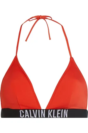 Calvin Klein Red Triangle Bikini Top With Removable Pads XS