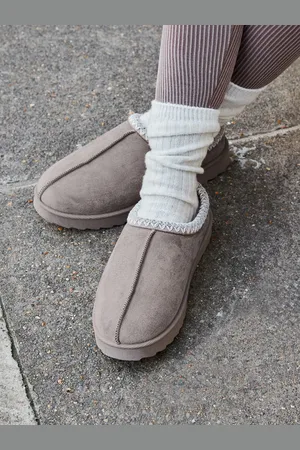 Linzi Grey Tana Faux Suede Slip-On Slippers AU 7 (EU 38)