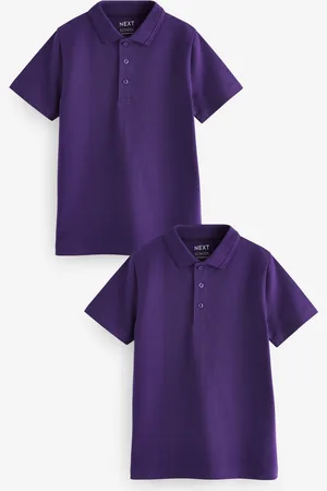 Next Regular Fit Cotton School Short Sleeve 100% Cotton Polo Shirts 2 Pack (3-16yrs) 16 Years (176cm)