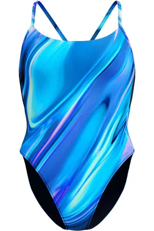 Speedo Green Printed Racerback Swimsuit AU 14