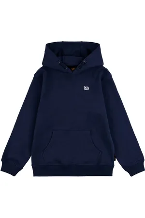 Lee Blue Navy Boys Badge 100% Cotton Hoodie 9