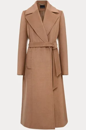 Phase Eight Camel Natural Livvy Wool Trench Coat AU 14