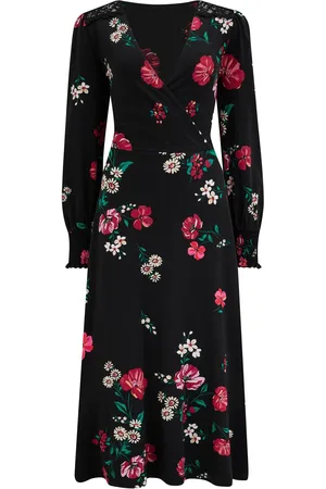 Pour Moi Lucinda Jersey Lace Detail Long Sleeve Dresses AU 12