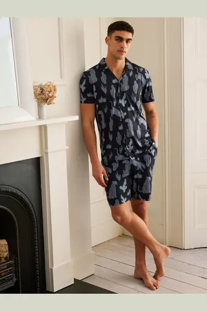Chelsea Peers Blue Midnight Leopard Short Pyjamas Set