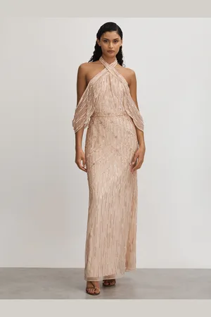 RAISHMA Embellished Cross Front Maxi Dress AU 10
