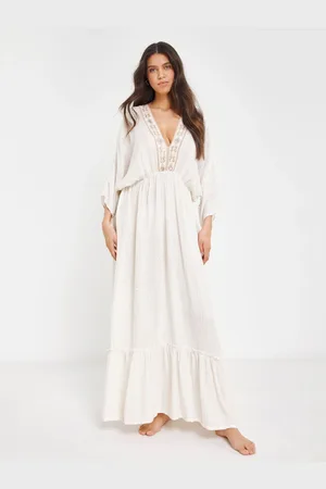 Simply Be Cream Beach to Beach Lurex Maxi Beach Kaftan 12