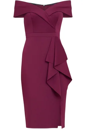 Gina Bacconi Miranda Ruffled Off The Shoulder Dress AU 14