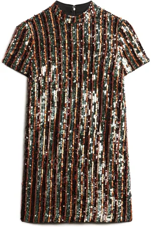 Superdry Sequin T-Shirt Mini Dress AU 16