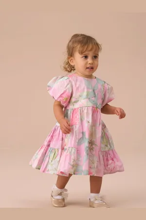 Angel & Rocket Lilah Floral Tiered Bloomer 100% Cotton Dress 6