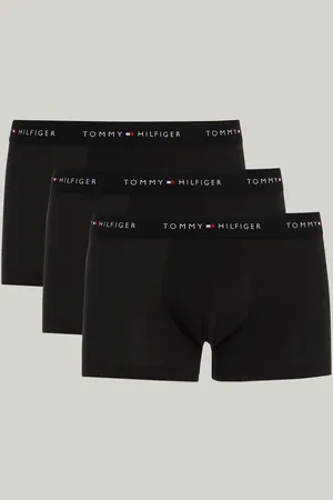 Tommy Hilfiger Black Essential Logo Waistband Trunks 3 Pack XL