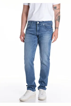 Replay Medium Blue Straight Fit Grover Comfort Stretch Jeans