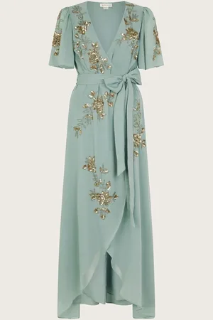 Monsoon Sarah Embellished Wrap Dress AU 10