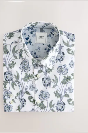 Next Print Regular Fit 100% Cotton Single Cuff Formal Shirt M