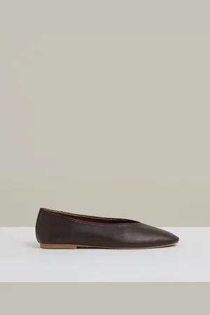 Reiss Amelia Leather Rounded-Point Toe Ballet Flats AU 5 (EU 36)