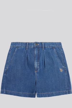 U.S. Polo Assn. U. S. Polo Assn Womens Pleated Denim 100% Cotton Shorts XL