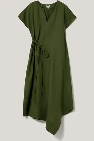 Jigsaw 100% Linen Channel Midi Dress 10