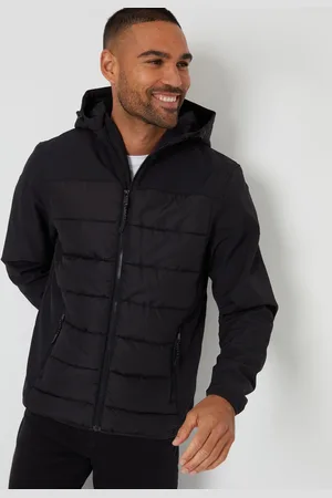 Threadbare Black Hooded Jacket With Padded Chest XL