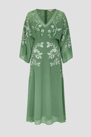 Monsoon Hannah Embroidered Tea Dress AU 16