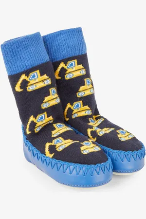 JoJo Maman Bébé Cobalt Blue Moccasin Slipper Socks 6