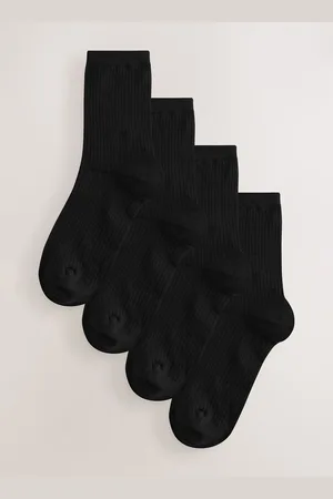 Next Black Rib Modal Ankle Socks 4 Pack One