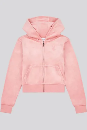 Juicy Couture Orange Girls Tonal Velour Zip Up Hoodie 9