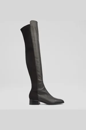 LK Bennett Black Half Stretch Over The Knee Boots AU 7 (EU 38)