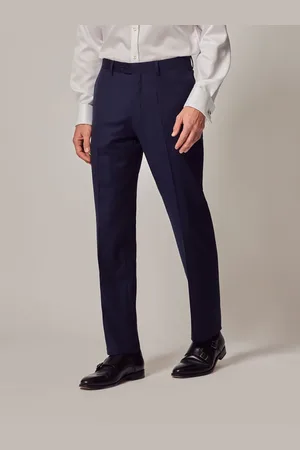 Hawes & Curtis Slim Blue Twill Suit Trousers 34