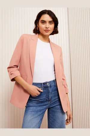 Friends Like These Pink Petite Edge to Edge Tailored Sleeve Detail Blazer AU 16