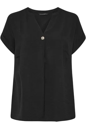 Evans Button Detail Black Blouse AU 16