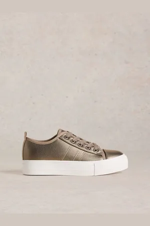 White Stuff Metallic Pippa Flatform Trainers AU 8 (EU 38.5)