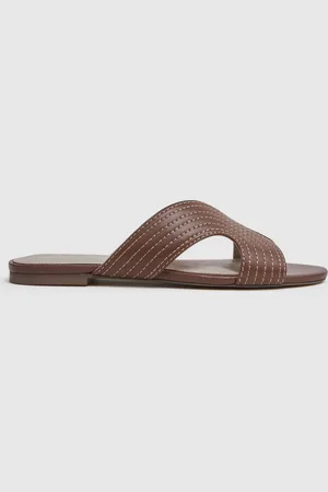 Reiss Tan Rose Leather Slip-On Sandals AU 5 (EU 36)