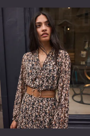 Next Tan Brown Plait Detail Wide Belt M