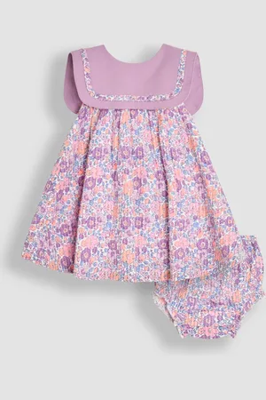 JoJo Maman Bébé Jungle Floral Sailor Front Baby Dress 12